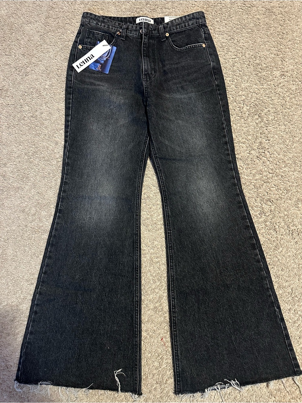 NWT Black High-Rise Flared Jeans Made in Korea
